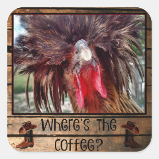 Adesivo Quadrado Onde está o café com frango polonês?