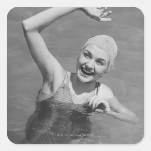 Adesivo Quadrado Ondulação da mulher