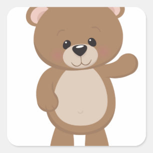 Adesivo Quadrado Ondulação do urso de ursinho