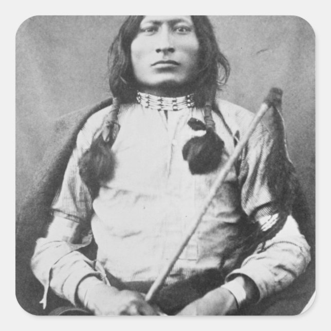 Adesivo Quadrado One Bull Warrior, 1882 (foto b/w) (Frente)