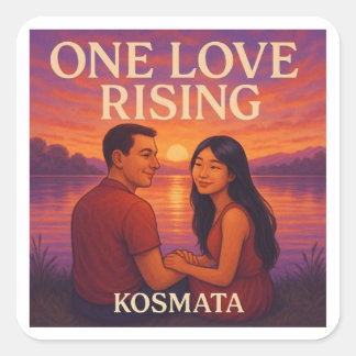 Adesivo Quadrado One Love Rising - Aufkleber