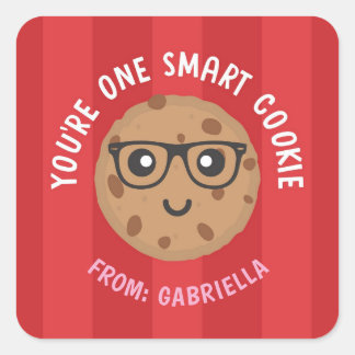 Adesivo Quadrado One Smart Cookie Valentine's Day Sticker