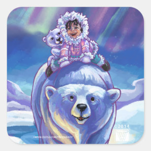 Adesivo Quadrado Ônibus do urso polar