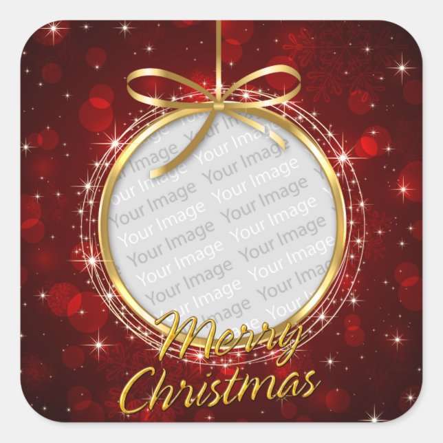 Adesivo Quadrado Opções Feliz Natal 76 (Frente)