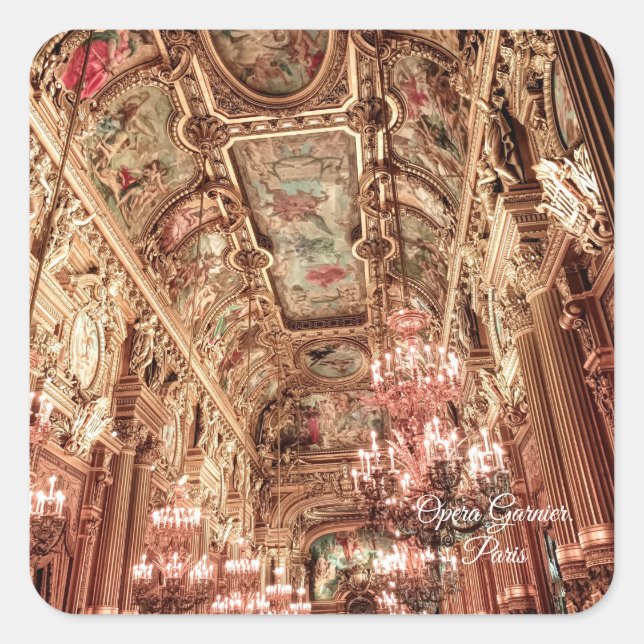 Adesivo Quadrado Ópera de Palais Garnier. Paris. França. Stick Quad (Frente)