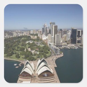 Adesivo Quadrado Ópera de Sydney, Jardins Botânicos Reais, CBD