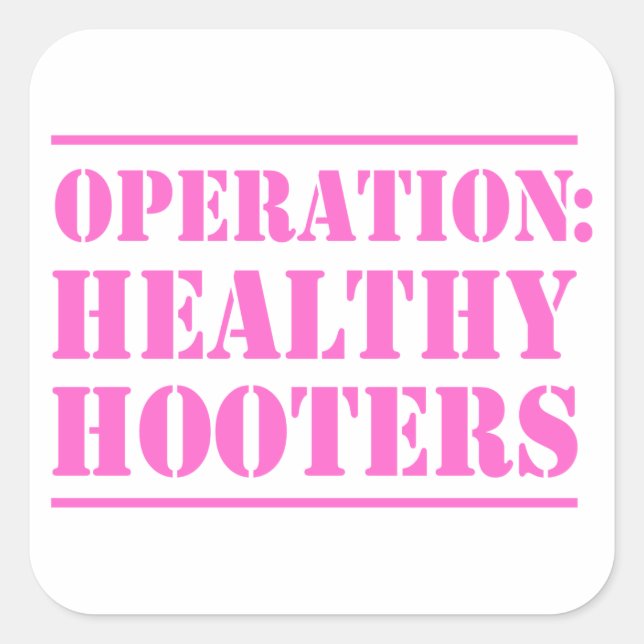Adesivo Quadrado Operação Hooters saudáveis (Frente)