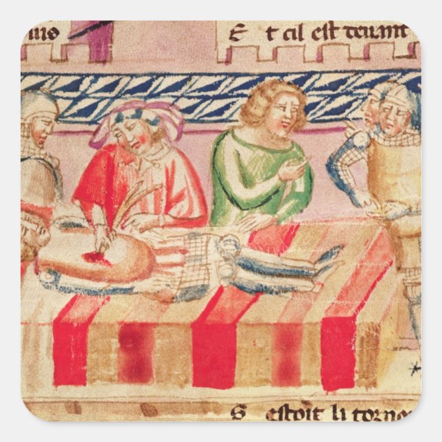 Adesivo Quadrado Operação num soldado ferido (Frente)