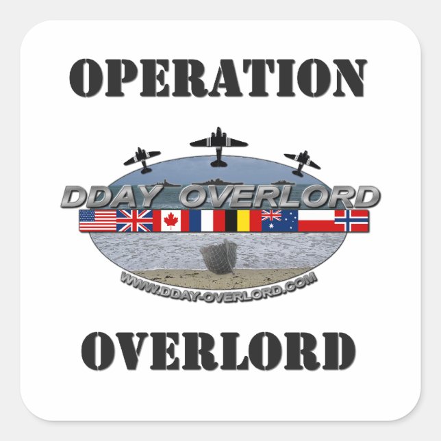 Adesivo Quadrado Operação Overlord 1944 (Frente)