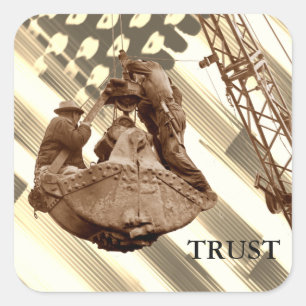 Adesivo Quadrado Operador Crane Northwest Crane USA Flag Trust