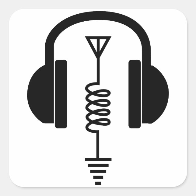 Adesivo Quadrado Operador de Rádio Ham (Frente)