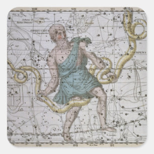 Adesivo Quadrado Ophiuchus ou Serpentarius, de 'Um Atlas Celestial