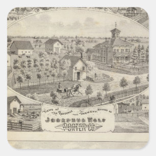 Adesivo Quadrado Opiniões da residência Josephus Wolf