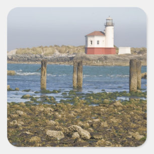 Adesivo Quadrado OR, Costa do Oregon, Bandon, Coquille River 2