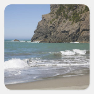 Adesivo Quadrado OR, Costa do Oregon, Praia de Whaleshead, Sul