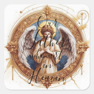 Adesivo Quadrado Orando Anjo - Nosso Pai