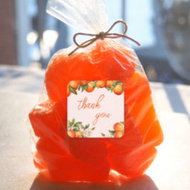 Adesivo Quadrado Orange Cutie Obrigado