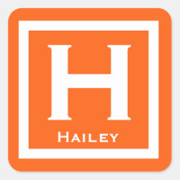 Orange First Name Kids Girl Party Back to School