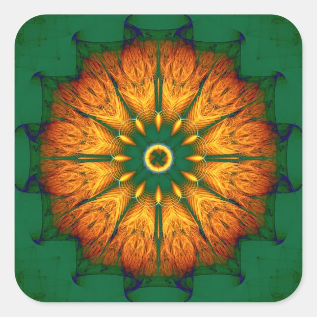 Adesivo Quadrado Orange Mandala (Frente)