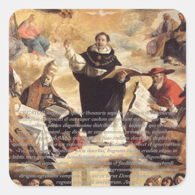 Adesivo Quadrado Oratio S. Thomae Aquinatis ante studium (Frente)
