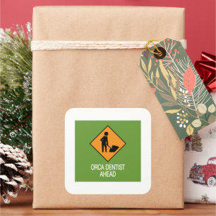 Adesivo Quadrado Orca Dentist À Frente