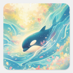 Adesivo Quadrado Orca Guardiã das Profundezas