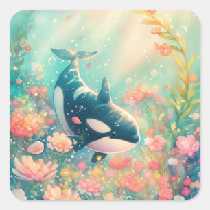 Adesivo Quadrado Orca Mundo Floral