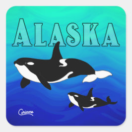 Adesivo Quadrado Orcas Alaska - Envelope Stickers