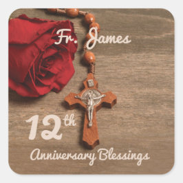 Adesivo Quadrado Ordenação por 12 do Padre Rosa e Rosary