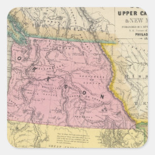 Adesivo Quadrado Oregon, Califórnia superior & New mexico