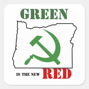 Adesivo Quadrado Oregon - o verde é o vermelho novo