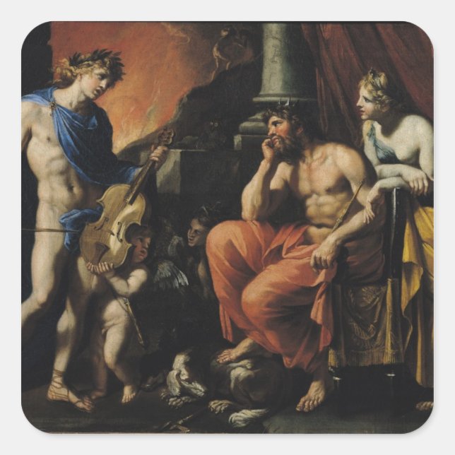 Adesivo Quadrado Orfeus antes de Plutão e Persephone (Frente)