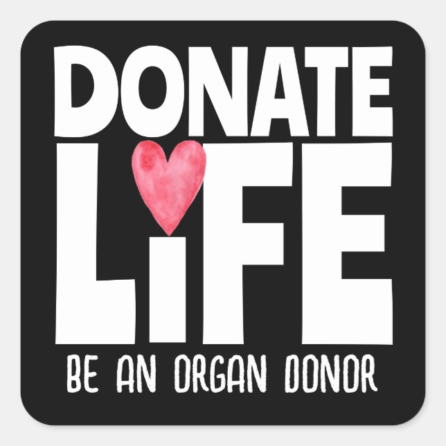 Adesivo Quadrado Organ Donor Donate Life Sticker (Frente)