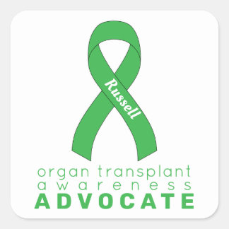 Adesivo Quadrado Organ Transplant Advocate White