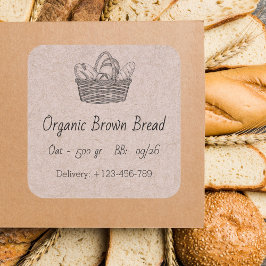 Adesivo Quadrado Organic Brown Bread Sticker