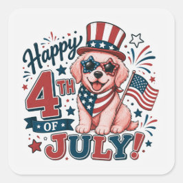 Adesivo Quadrado Orgulho Americano 4 de Julho