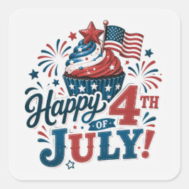 Adesivo Quadrado Orgulho Americano 4 de Julho