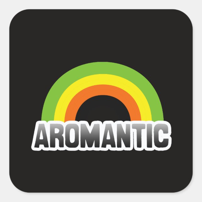Adesivo Quadrado Orgulho Aromântico (Frente)