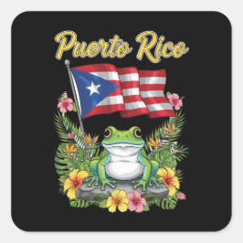Adesivo Quadrado Orgulho Boricua Sapo Porto Rico Coquí