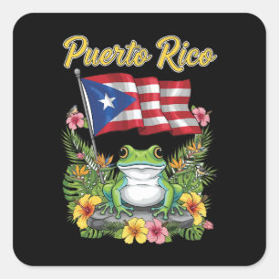 Adesivo Quadrado Orgulho Boricua Sapo Porto Rico Coquí