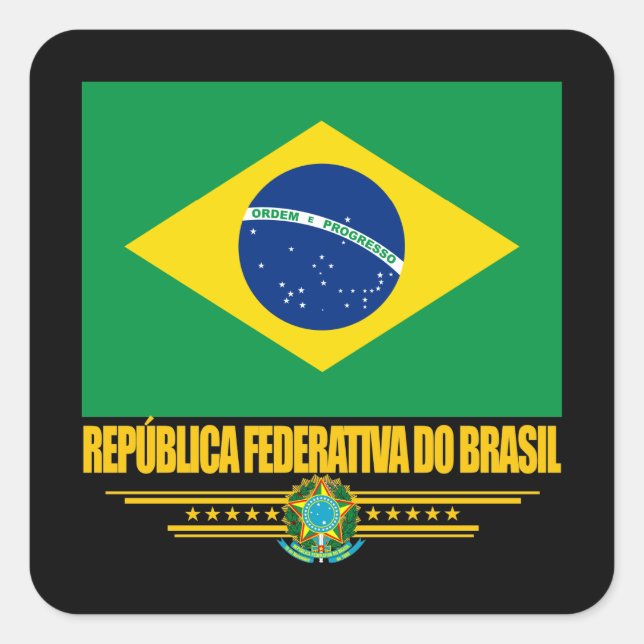 Adesivo Quadrado Orgulho Brasileiro (Frente)