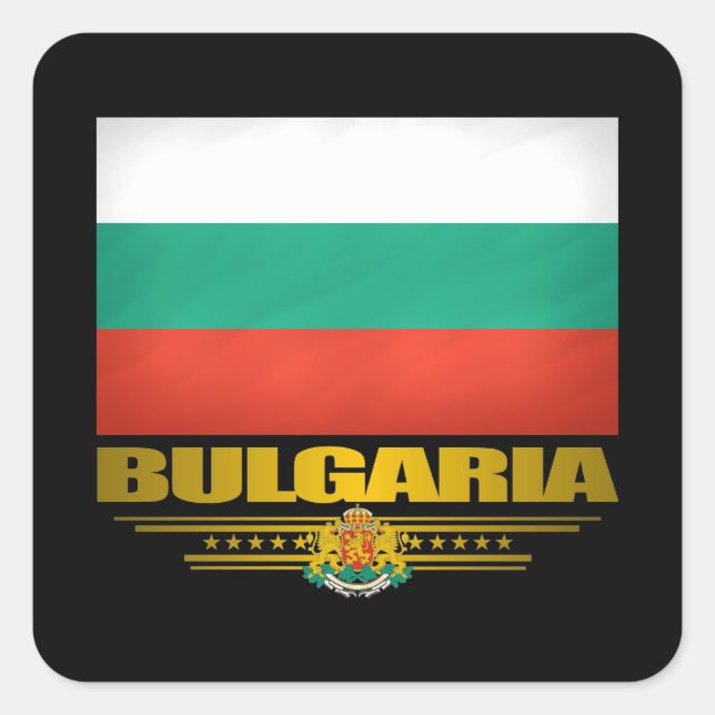 Adesivo Quadrado Orgulho da Bulgária (Frente)