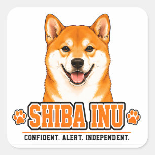 Adesivo Quadrado 🐾 Orgulho da Família do Dono de Shiba Inu 🐾