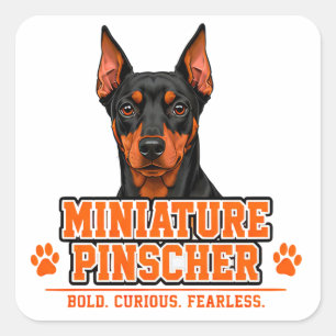 Adesivo Quadrado 🐾 Orgulho da Família do Proprietário de Pinscher