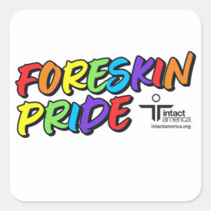 Adesivo Quadrado Orgulho da Foreskin — Sticker — Branco