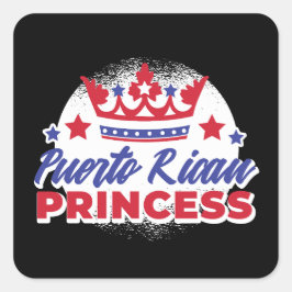 Adesivo Quadrado Orgulho da Menina Boricua, Princesa Cute Cute
