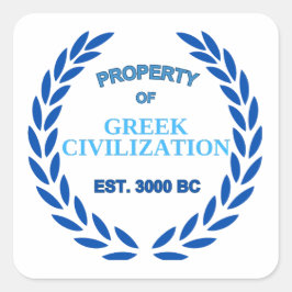 Adesivo Quadrado Orgulho de ser grego - Propriedade da Civilização