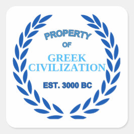 Adesivo Quadrado Orgulho de ser grego - Propriedade da Civilização