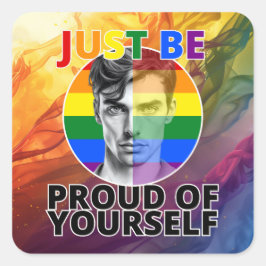 Adesivo Quadrado Orgulho de si mesmo - Retrato Orgulho gay masculin