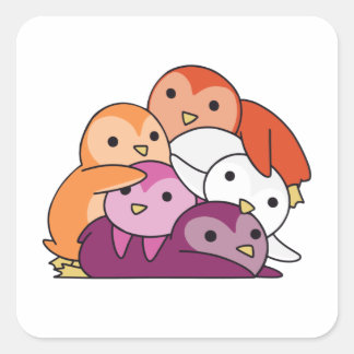 Adesivo Quadrado Orgulho de Sinalizador Lgbtq Cute Penguin